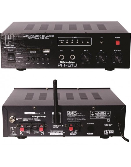 Amplificador Publidifusion USB SD Bluetooth Auxiliar