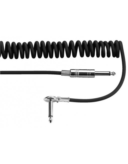 Extensión Negro espiral para guitarra con plugs 6 metros
