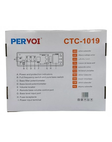 Subwoofer Amplificado 10 Pulgadas Pervoi CTC-1019