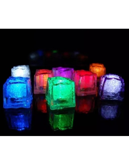 12 Cubos Hielo Led Fiesta Evento Neonmania