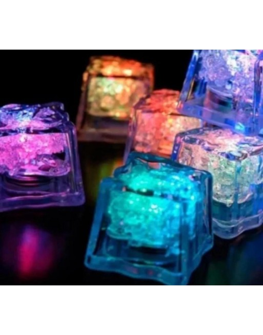 12 Cubos Hielo Led Fiesta Evento Neonmania