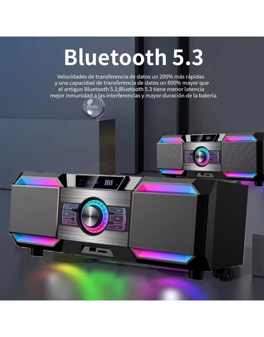 Minicomponente DM-H3001 Multimedia Speaker Sonido 3D RGBA