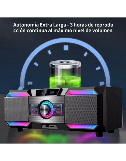 Minicomponente DM-H3001 Multimedia Speaker Sonido 3D RGBA
