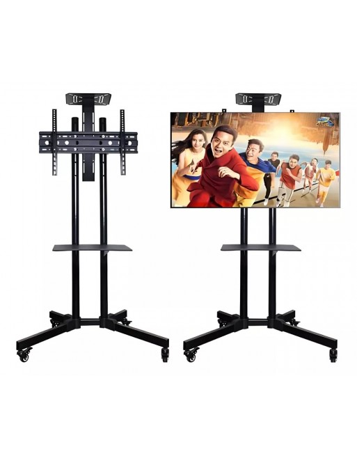 Soporte De Piso Para Pantalla con repisas Uso Rudo 32" - 65"