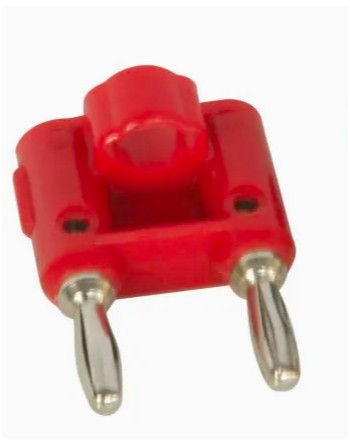 Conector doble banana ROJO