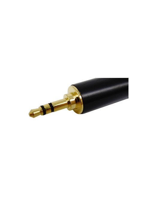 Plug 3.5 mm Estereo Metálico dorado con negro (Plug más largo)