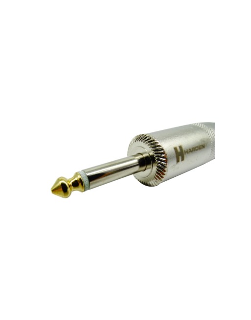 Plug 6.3mm monoaural baquelita reforzado metálico punta dorada