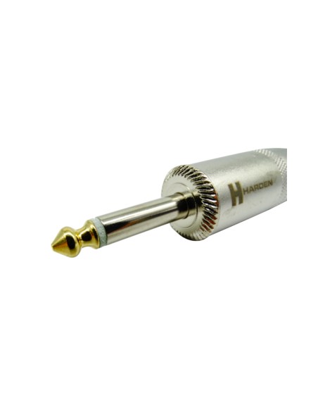 Plug 6.3mm monoaural baquelita reforzado metálico punta dorada