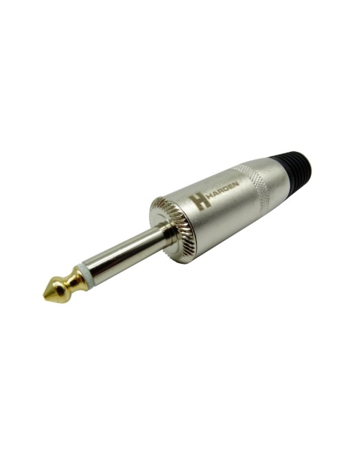 Plug 6.3mm monoaural baquelita reforzado metálico punta dorada