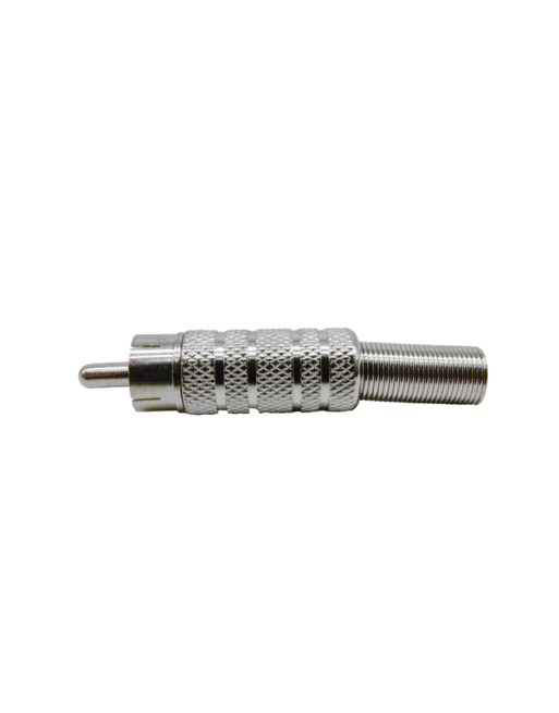 Plug RCA de Metal con protector de cable Mediano Metálico