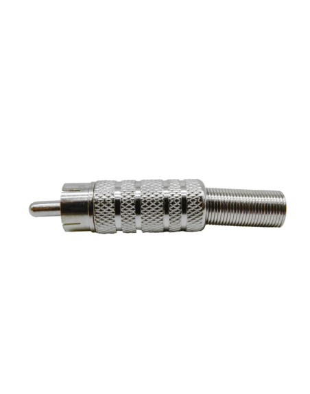 Plug RCA de Metal con protector de cable Mediano Metálico