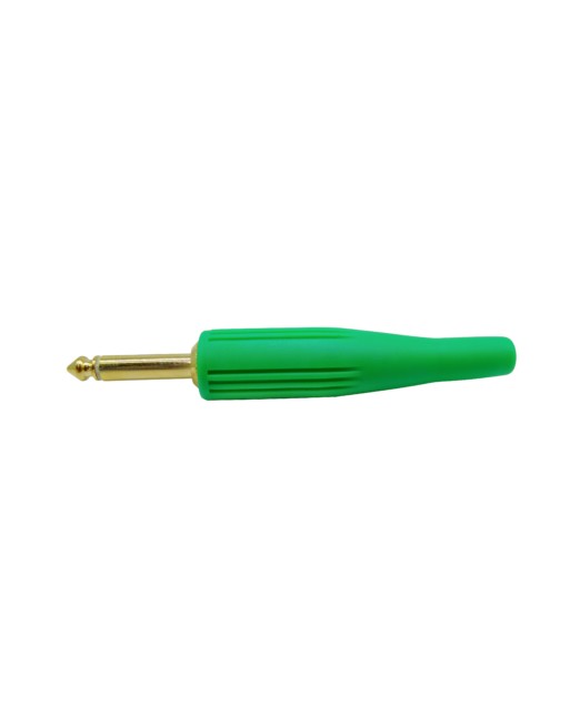 Plug 6.3mm Monoaural Punta dorada Verde