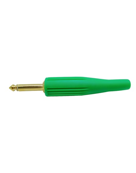 Plug 6.3mm Monoaural Punta dorada Verde