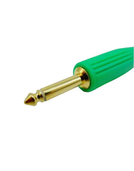 Plug 6.3mm Monoaural Punta dorada Verde