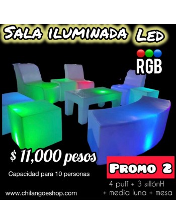 Sala Lounge Led Iluminado...