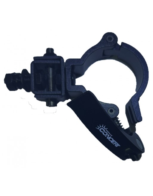 Hamburguesa Aluminio 2" Negro Base Fastclamp abatible FST500