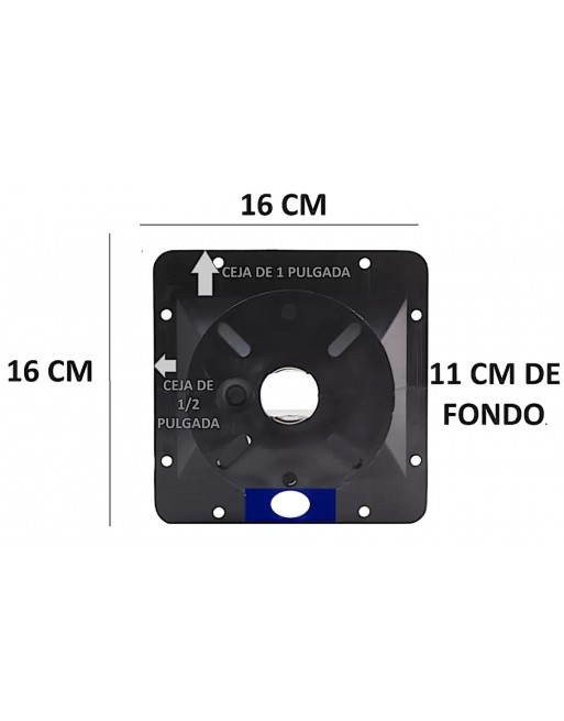 Difusor trompeta cuadrada para atornillar driver 16x16x11cm