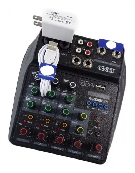 Mezcladora de audio 4 Canales reproductor MP3 Bluetooth