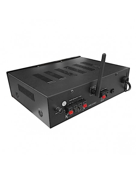 Amplificador Publidifusion 15w x 2ch BT 5.0, MP3, FM 120Vca y 12Vcd