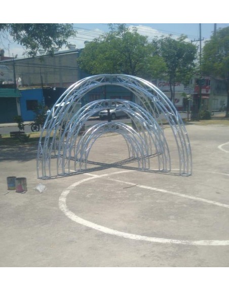 Estructura Redonda 8 Metros 20 X 20 Color Galvanizado Gris