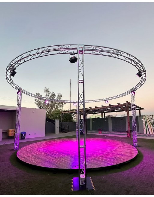Estructura Redonda 8 Metros 20 X 20 Color Galvanizado Gris