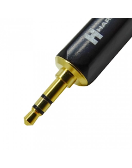 Plug (Macho) de 3.5 mm Estéreo metálico negro con código naranja