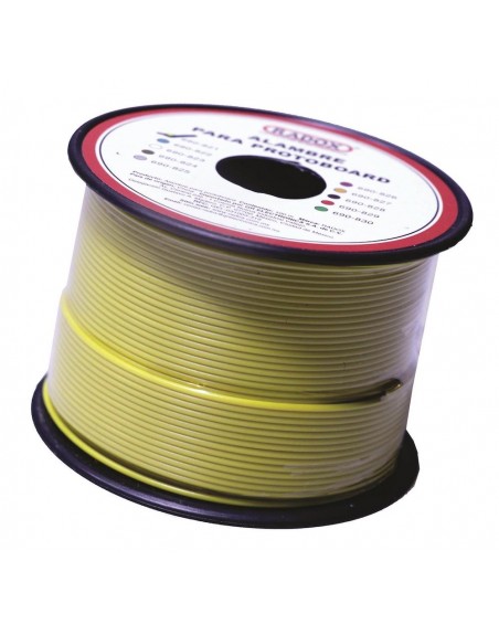 Carrete De 100m De Alambre Amarillo Para Protoboard Estañado