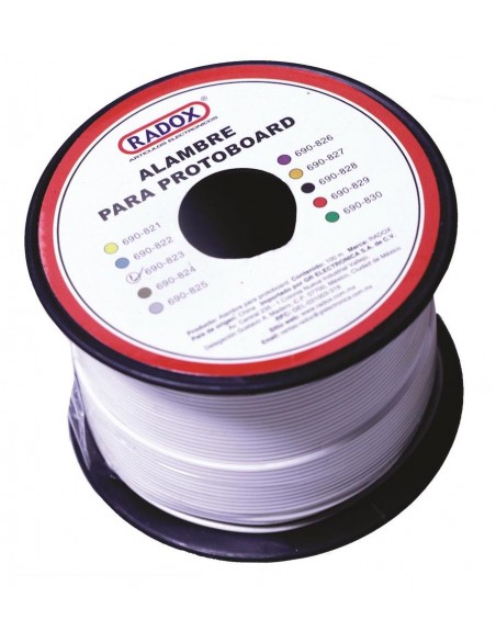 Carrete De 100m De Alambre Blanco Para Protoboard Estañado