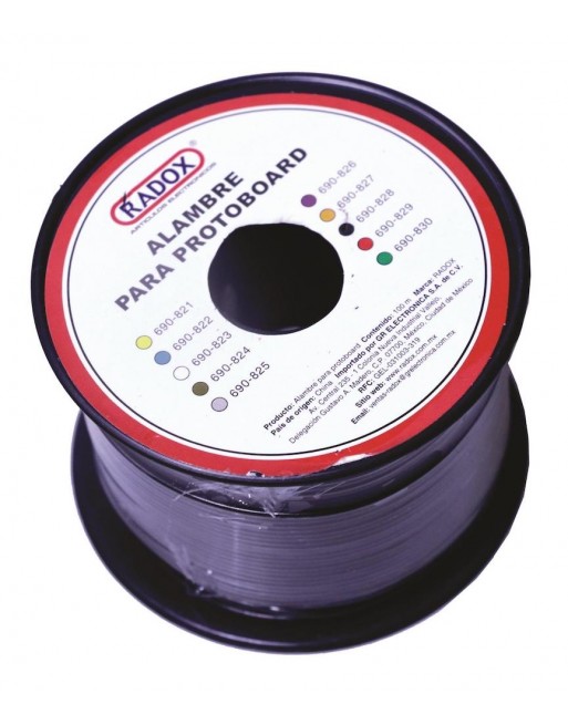 Carrete De 100m De Alambre Negro Para Protoboard Estañado