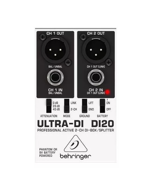 Caja Directa Profesional 2 Canales Behringer Mod DI20