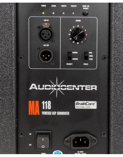 Bafle Subwoofer Profesional Amplificado con ruedas Audiocenter MA118 II