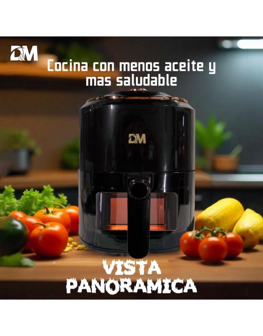 Freidora de aire de acero inoxidable Negra 7.5L