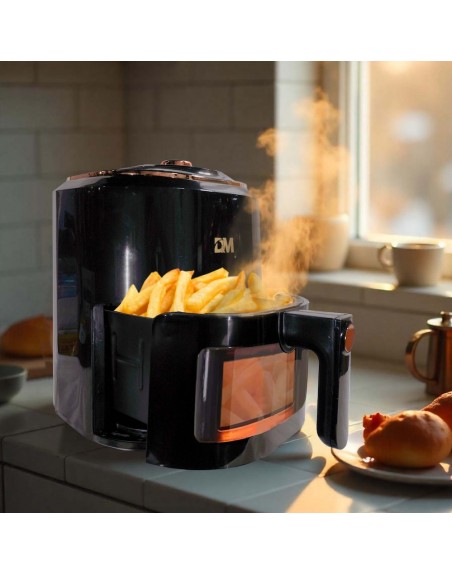 Freidora de aire de acero inoxidable Negra 7.5L