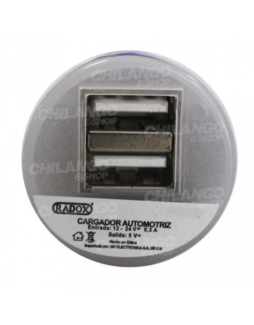 Adaptador De Alimentacion AUTOMOTRIZ DOBLE Usb NEGRO