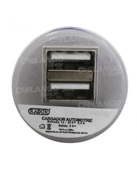 Adaptador De Alimentacion AUTOMOTRIZ DOBLE Usb NEGRO
