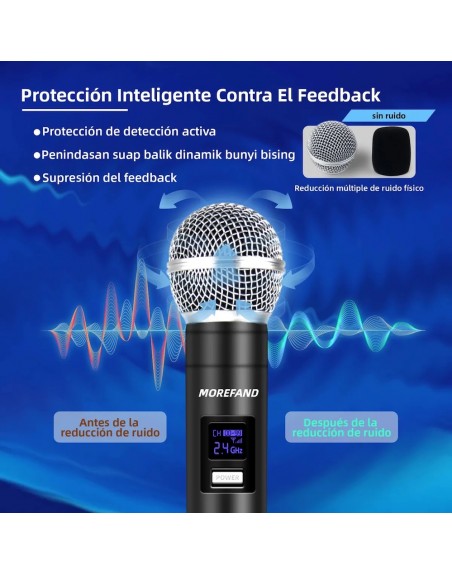 Microfono Dinamico Inalambrico Recargable X108 B1 negro
