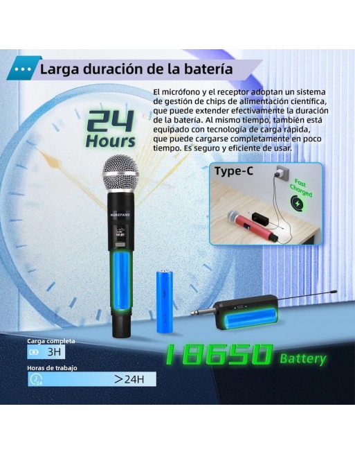 Microfono Dinamico Inalambrico Recargable X108 B1 negro