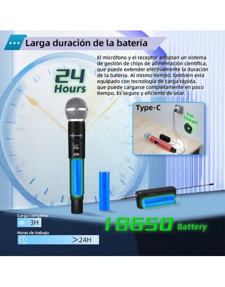 Microfono Dinamico Inalambrico Recargable X108 B1 negro