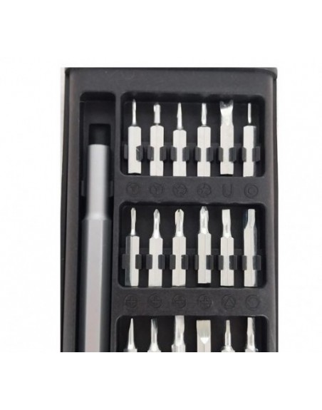 Desarmador con 24 puntas intercambiables y mango de Aluminio