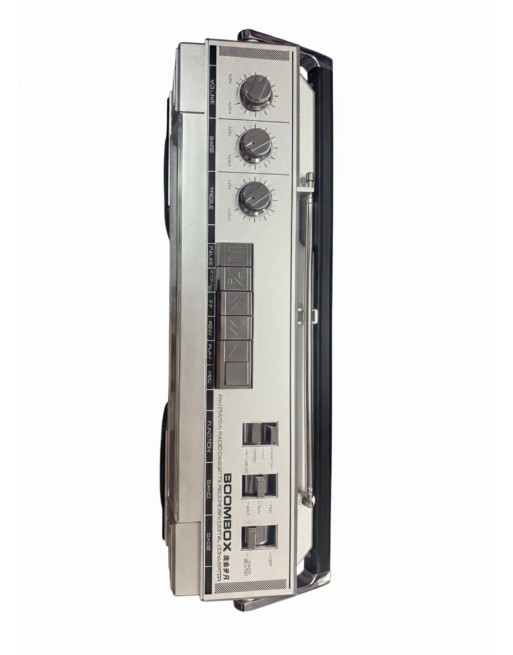 Grabadora Portatil Gris Retro Vintage CASSETTE radio USB Bluetooth