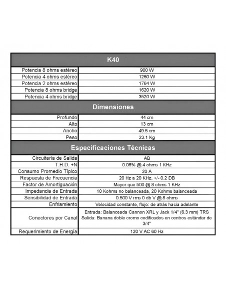 Amplificador Profesional CUOPERH 3000w RMS K-40