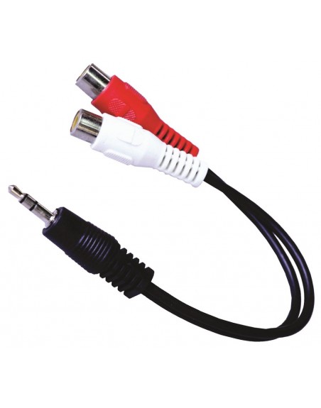 Cable Y Para Audio 2 Jacks Rca - 1 Plug 3,5 Stereo 15 Cm