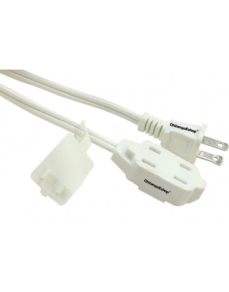 Extension Electrica Domestica Blanca 3 Metros Calibre 16 con cable plano