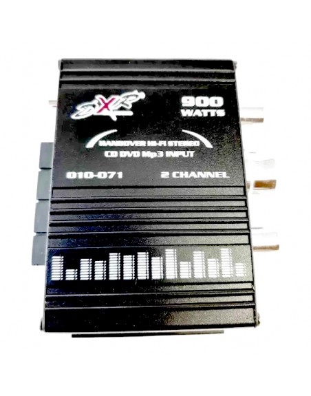 Mini Amplificador DXR 2 Canales Clase AB RCA Negro 12V