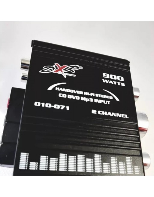 Mini Amplificador DXR 2 Canales Clase AB RCA Negro 12V