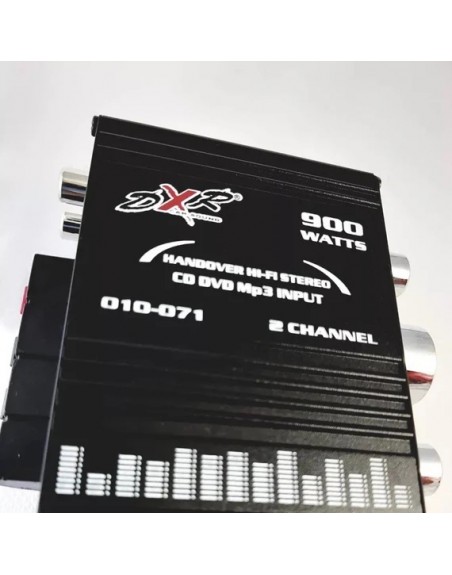 Mini Amplificador DXR 2 Canales Clase AB RCA Negro 12V