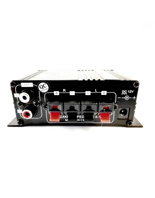 Mini Amplificador DXR 2 Canales Clase AB RCA Negro 12V