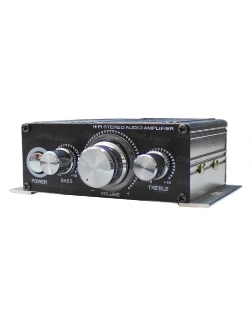 Mini Amplificador DXR 2 Canales Clase AB RCA Gris 12V