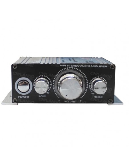 Mini Amplificador DXR 2 Canales Clase AB RCA Gris 12V