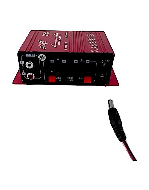 Mini Amplificador DXR 2 Canales Clase AB RCA Rojo 12V